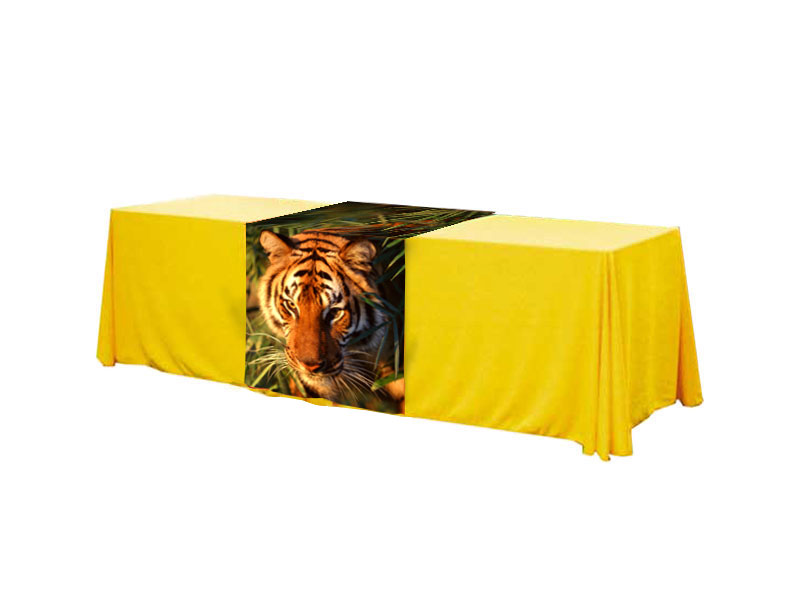 8ft Table Throw Twill Solid Color with 30" wide Full Dye Sub Runner 